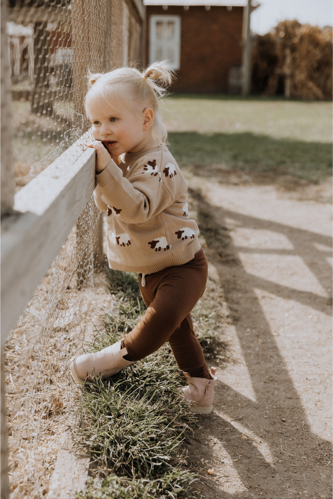 Girl wearing dress with flower print 