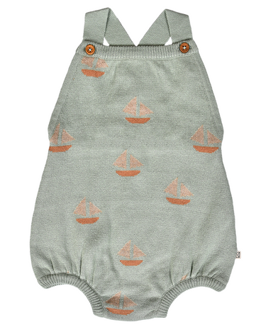 Knit Sailboat Seafoam Romper