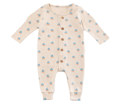 Quinn Magnetic Playsuit in Sailboats
