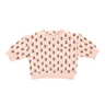 flat lay image of organic cotton pink floral sweatshirt wild rose